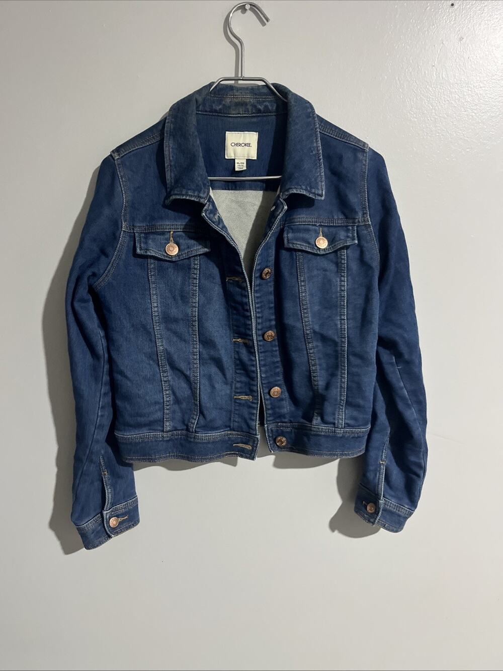 Cherokee Girls Blue Denim Jean Jacket Size XL 14-16 Juniors Classic